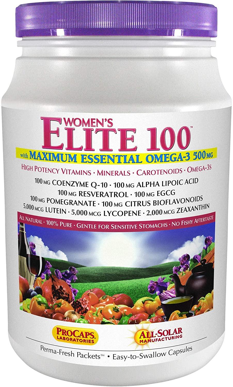 Andrew Lessman Multivitamin - Women's Elite-100 with Maximum Essential Omega-3 500 mg 120 Packets – 40+ Potent Nutrients, Essential Vitamins, Minerals, Phytonutrients and Carotenoids. No Additives