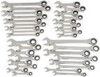GEARWRENCH 34 Pc. 12 Pt. Ratcheting Combination Wrench Set, Standard &amp; Stubby, SAE/Metric - 85034 &amp; 13 Pc. 12 Pt. Ratcheting Combination Wrench Set, SAE - 9312