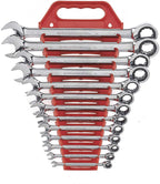 GEARWRENCH 34 Pc. 12 Pt. Ratcheting Combination Wrench Set, Standard &amp; Stubby, SAE/Metric - 85034 &amp; 13 Pc. 12 Pt. Ratcheting Combination Wrench Set, SAE - 9312