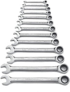 GEARWRENCH 34 Pc. 12 Pt. Ratcheting Combination Wrench Set, Standard &amp; Stubby, SAE/Metric - 85034 &amp; 13 Pc. 12 Pt. Ratcheting Combination Wrench Set, SAE - 9312