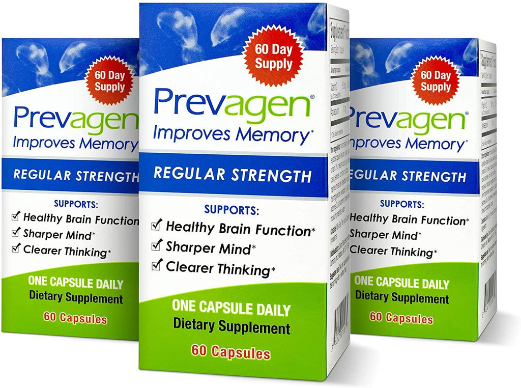 Prevagen Improves Memory - Regular Strength 10mg, 60 Capsules |3 Pack| with Apoaequorin & Vitamin D | Brain Supplement for Better Brain Health, Supports Healthy Brain Function