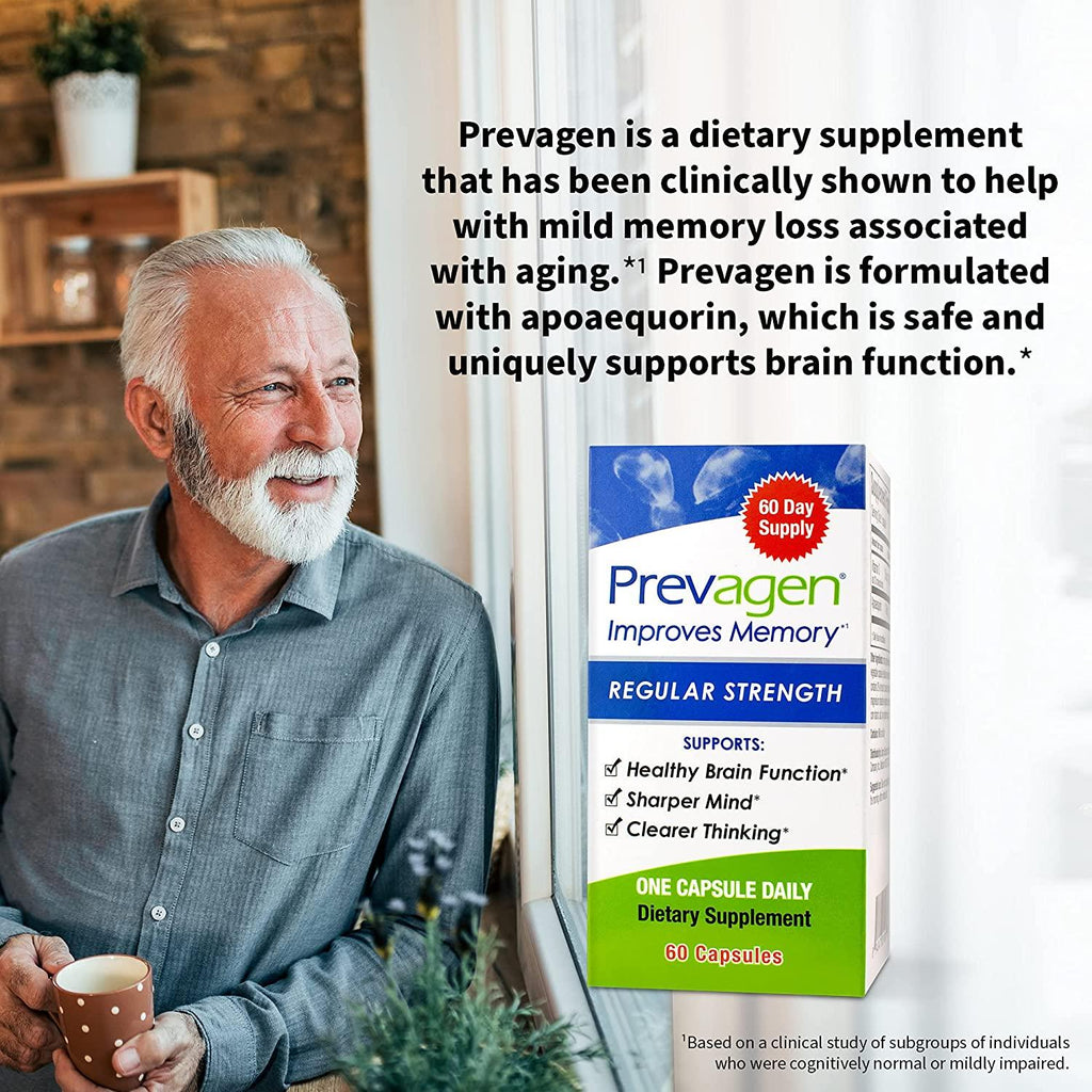 Prevagen Improves Memory - Regular Strength 10mg, 60 Capsules |3 Pack| with Apoaequorin & Vitamin D | Brain Supplement for Better Brain Health, Supports Healthy Brain Function