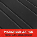 Motor Trend Seat Covers for Cars Trucks SUV, Faux Leather Full Set Black Padded Car Seat Covers with Storage Pockets, Premium Interior Car Seat Cover