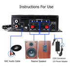 High Quality 1 Set 800W 2 Channel BT Mini HIFI Power Amplifier Audio Stereo Amp Home Car FM