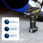 120W Portable Car Air Compressor: Inflate Your Tires With Ease - Wireless &amp; Wired Handheld Pump With LED Light
