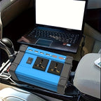 400W Power Inverter: DC 12V to AC 110V with 2 Universal Sockets, 4 USB Chargers &amp; LED Display