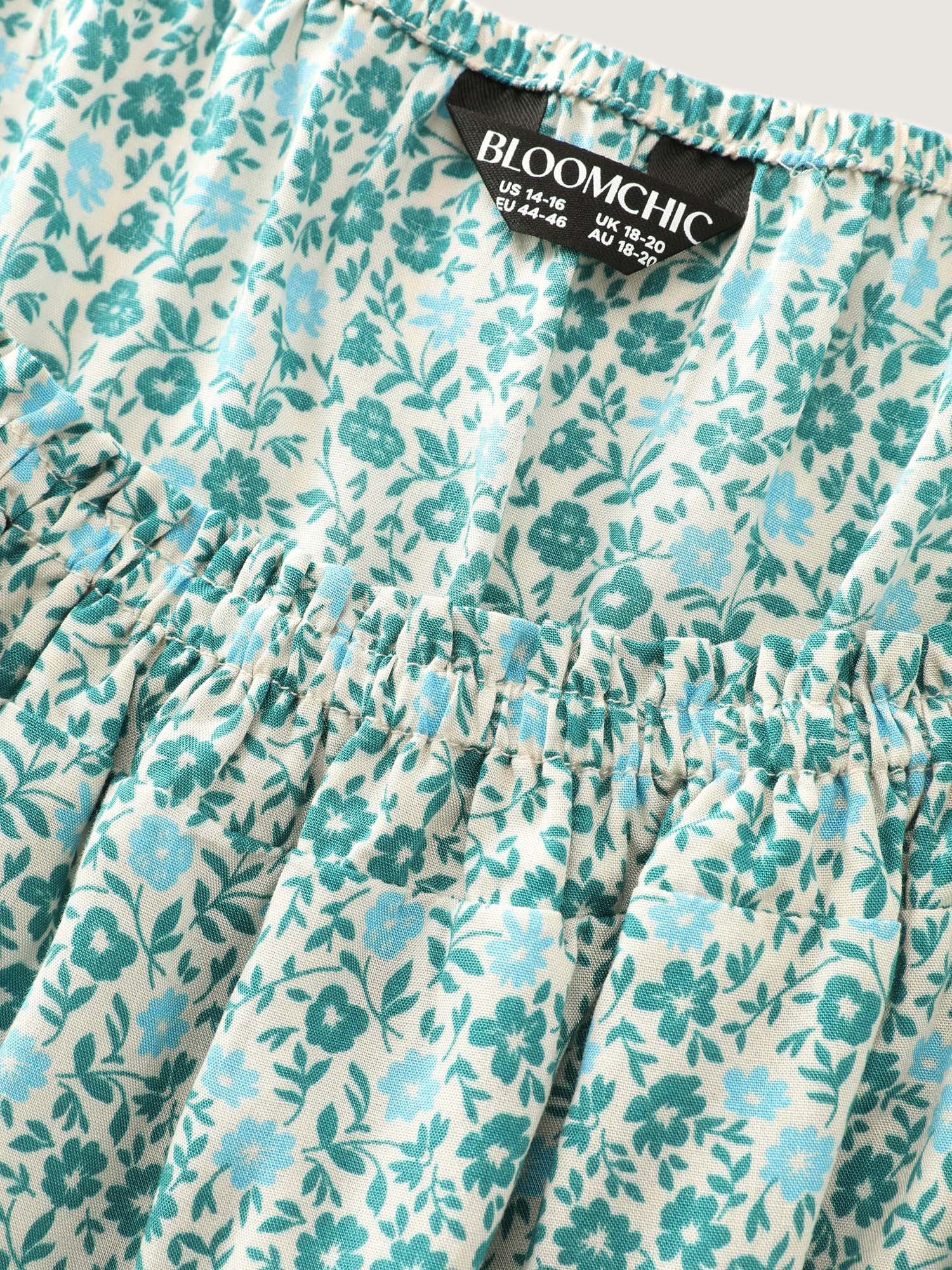 Floral Print Square Neckline Blouse