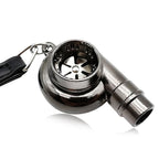 Real Whistle Sound Turbo Keychain Sleeve Bearing Spinning Turbo Key Chian Auto Part Turbine Turbocharger Key Ring Key Holder Accessoies