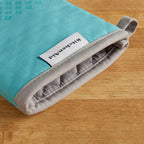 KitchenAid Asteroid Cotton Oven Mitts with Silicone Grip, Set of 2, Aqua 2 Count