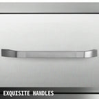 15"Wx21"H Outdoor Kitchen Drawers  Steel Triple BBQ Drawers Flush Mount