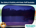Kinder Fluff Car Window Shades (4X) - The Only Certified Sun Shade Blocking 99.95% UVR - Award Winning for Baby, Automotive Sunshades For Van, SUV &amp; Aircraft Pilot - XL