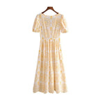 magnolia embroidery midi dress