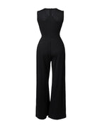 Rhinestone Cutout Ruched Wide Leg Jumpsuit