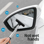 Portable Rearview Mirror Wiper Retractable Car Window Cleaning Brush With SponCleaner Remover
