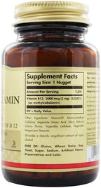 Solgar Methylcobalamin (vitamin B12) 5000 Mcg, 60 Nuggets, 60 Count (Pack of 12)