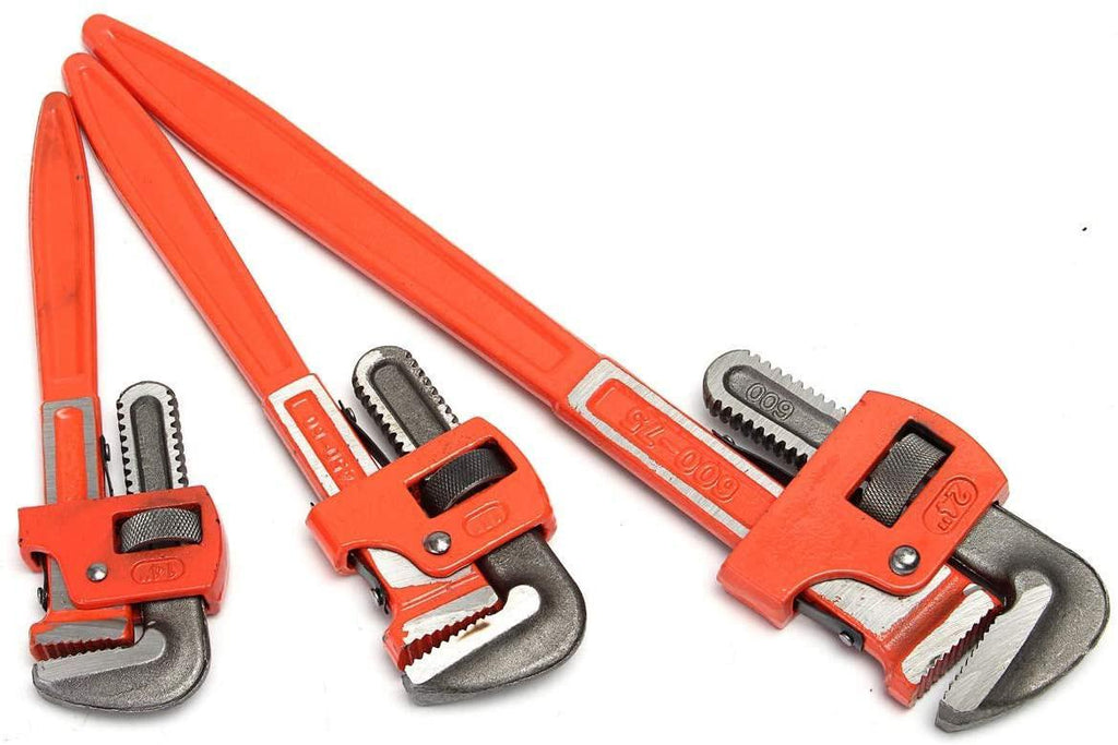 GUONING-L Tools 3Pcs Heavy Duty Pipe Wrench Adjustable Set 14inch 18inch 24inch Monkey Soft Grip Universal Hand Tools Wire Stripping