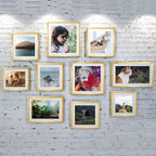 upsimples A3 Picture Frame Set of 5, Display Pictures 8.3x11.7 with Mat or 11.7x16.5 Without Mat, Wall Gallery Poster Frames, Gold