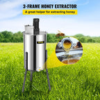 BestEquip Electric Honey Extractor Separator 3 Frame Bee Extractor  Steel Honeycomb Spinner Crank. Beekeeping Extraction Apiary CentrifuEquipment