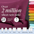 LuxClub Twin XL Sheets Set - Soft Twin Bed Sheets for Boys and Girls, 4 PC Deep Pockets 18" Eco Friendly Wrinkle Free Kids Fitted Sheets Machine Washable Hotel Bedding Silky Soft - Eggplant Twin XL