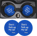 8sanlione 2 Pack Car Cup Holder Coasters, 2.75 Inch Non-Slip PVC Insert Cup Coaster, Anti-Scratch Auto Cup Mats for Women Men, Vehicle Interior Accessories Universal for Car, SUV, Truck (D Blue/2PCS)