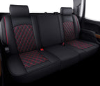 Aierxuan Back Seat Covers for Chevy Silverado GMC Sierra Pickup Custom Fit 2007-2024 1500 2500HD 3500HD Crew Double Extended Cab Waterproof Leather Split Bench 40/60, 50/50 (Rear Seat/Red)