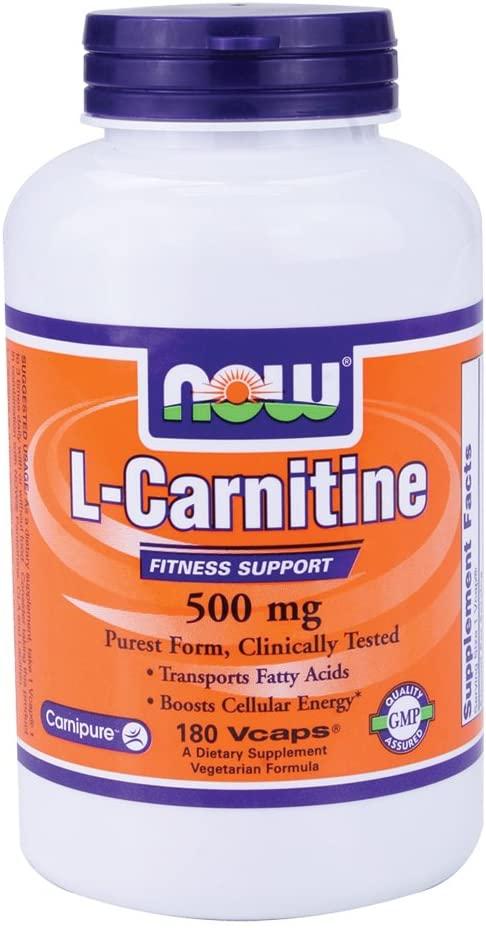 Now Foods L-Carnitine 500 mg - 180 Vcaps 8 Pack
