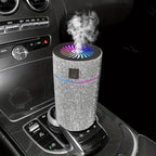 Luxury Rhinestone Car Diffuser Humidifier With LED Light Auto Air Purifier Aromatherapy Diffuser Air Freshener Car Accessories