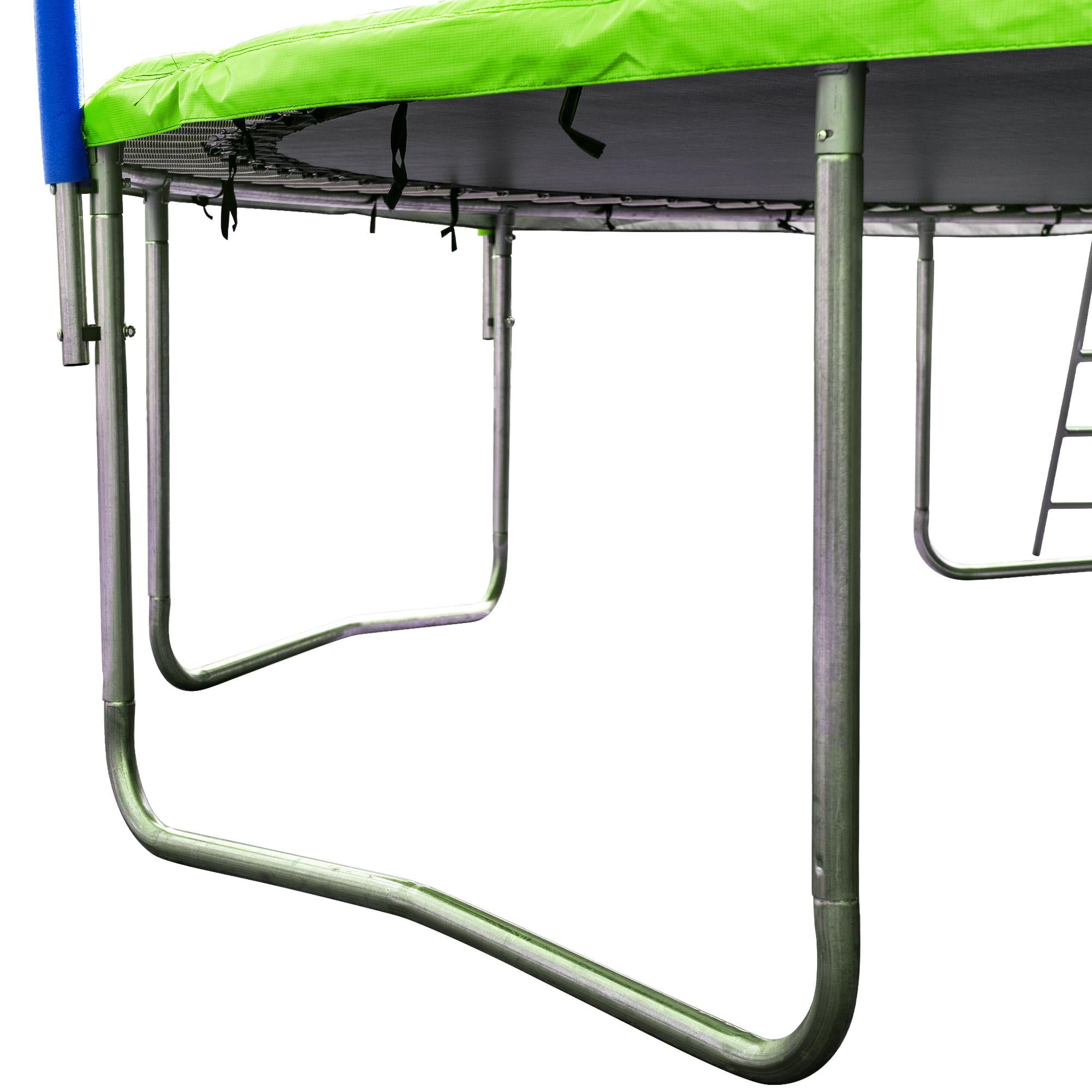Trampoline for Kids, Upgraded 16' Outdoor Trampoline with Safety Enclosure Net, Basketball Hoop and Ladder, Heavy-Duty Round Trampoline for Indoor or Outdoor Backyard, Capacity 375lbs