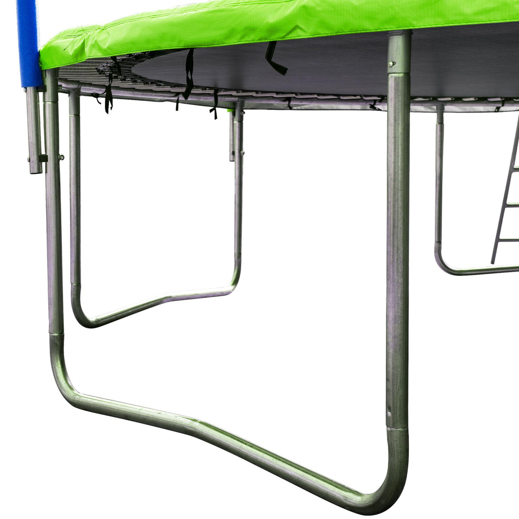 16ft Trampoline with Enclosure, Upgraded Kids Outdoor Trampoline with Basketball Hoop and Ladder, Heavy-Duty Round Trampoline for Indoor or Outdoor Backyard, Capacity 375lbs, L4736