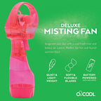 O2COOL Deluxe Handheld Battery Powered Water Misting Fan (Raspberry)