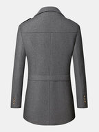 mens woolen double breasted lapel collar british style overcoats