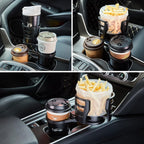 2 in 1 Multifunctional Car Cup Holder Expander with Adjustable Base,THIS HILL Cup Holder Extender for Car for Bottles Cups Drinks Snack