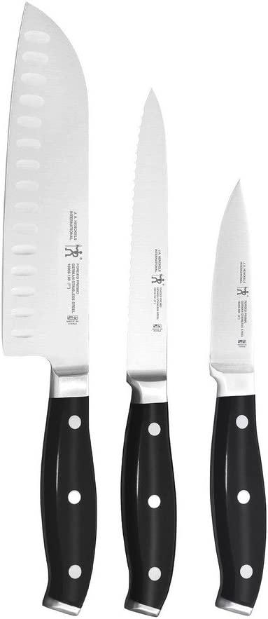 HENCKELS Forged Premio Starter Knife Set, 3 Piece, Black