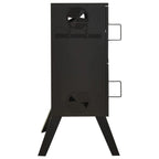 Outdoor BBQ Smoker Oven Barbecue Grill Stove Camping Garden Compact Cooker Black