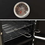 Outdoor BBQ Smoker Oven Barbecue Grill Stove Camping Garden Compact Cooker Black