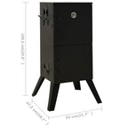 Outdoor BBQ Smoker Oven Barbecue Grill Stove Camping Garden Compact Cooker Black