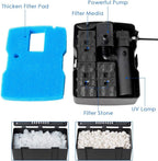 Goplus 4 in 1 Pond Filter Pump, 660 GPH Fountain Pump w/ 9-Watt Sterilizer and Fountain Jet Kit, All-in-One Pond Cleaning System (Black)