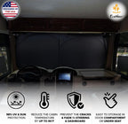 EcoNour RV Windshield Sunshade | Reflective RV Windshield Cover for UV Rays &amp; Heat Protection, Keeps Your RV Motorhome Cool | Shades for RV Fits RVs, Trucks, Motorhomes, Buses