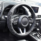 Elantrip 14 1/2"-15" Steering Wheel Cover, Universal, Black 3D Honeycomb Comfortable Grip