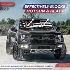 Autoamerics 1-Piece Windshield Sun Shade B&amp;W Art American Flag USA  - Foldable Car Front Window Sunshade for Most Sedans SUV Truck - Blocks Max UV Rays and Keeps Your Vehicle Cool - Medium