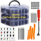 680 Pcs Car Push Retainer Clips Kit - Plastic Door Panel Fasteners, Fender Bumper Clips &amp; Most Popular Sizes Auto Push Pin