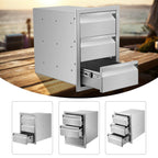 14x20.5x23" OUTDOOR KITCHEN DOUBLE DRAWER BBQ ISLAND  STEEL USA