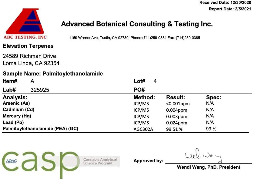 USA LAB Tested Bulk Ultra-micronized Palmitoylethanolamide Powder 99% Pure (1000 Grams)