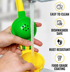 Zulay Metal 2-In-1 Lemon Lime Squeezer - Hand Juicer Lemon Squeezer - Max Extraction Manual Citrus Juicer