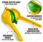 Zulay Metal 2-In-1 Lemon Lime Squeezer - Hand Juicer Lemon Squeezer - Max Extraction Manual Citrus Juicer