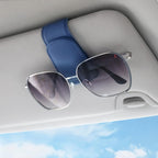 KanSmart Sunglass Holder for Car Visor Sunglasses Clip Magnetic Leather Glasses Eyeglass Holder Truck Car Interior Accessories Universal for Woman Man -Blue