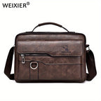 WEIXIER 1/2pcs Crossbody Bag, Men's Shoulder Bag, Retro Faux Leather Vertical Business Casual Satchel Bag, Men's Gift For Father/Anniversary