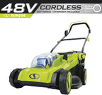 Sun Joe 24V-X2-17LM 48-Volt 17-Inch Mulching Walk-Behind Lawn Mower w/11-Gallon Grass Catcher & 6-Position Height Adjustment, Included, Cordless, Kit (w/ 2X 4.0-Ah Battery and Charger)