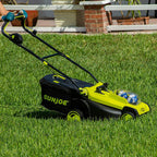 Sun Joe 24V-X2-17LM 48-Volt 17-Inch Mulching Walk-Behind Lawn Mower w/11-Gallon Grass Catcher & 6-Position Height Adjustment, Included, Cordless, Kit (w/ 2X 4.0-Ah Battery and Charger)