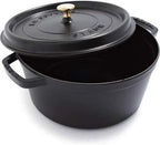 Staub Cast Iron 7-qt Round Cocotte - Black Matte, Made in France